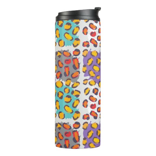 Dierpatroon van wilde dieren thermosbeker (Gedraaid links)