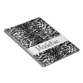 Dierpatroon, zwart, wit, monogram notitieboek (Rechterzijde)