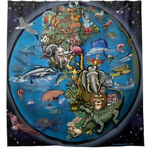 Dierplanten Douchegordijn (Voorkant)