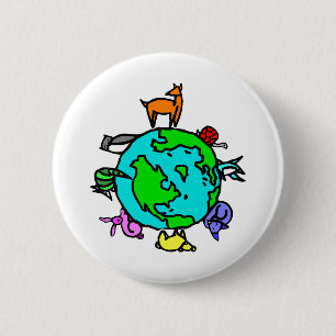 Dierplanten Ronde Button 5,7 Cm