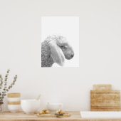 Dierportret van boerderij van zwarte en witte scha poster (Keuken)