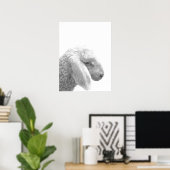 Dierportret van boerderij van zwarte en witte scha poster (Thuiskantoor)