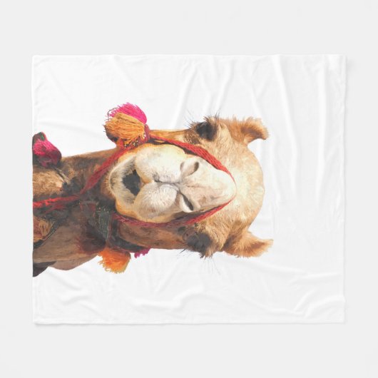 Dierportret van kamelwoestijn fleece deken (Voorkant (Horizontaal))