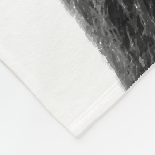 Dierportret van zwart en wit beer fleece deken (Hoek)