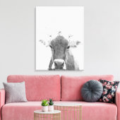 Dierportret van zwarte en witte koe canvas afdruk (Insitu (Woonkamer))