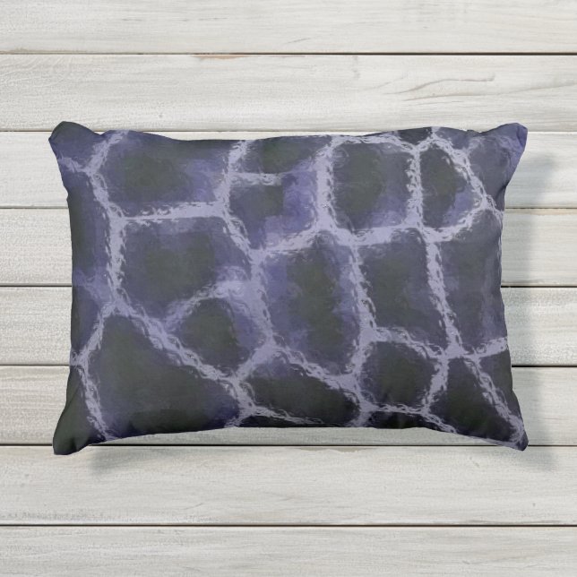 Dierprint Blauw Buitenkussen (Voorkant)