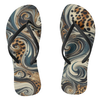 Dierprint en Swirl Flip Flops