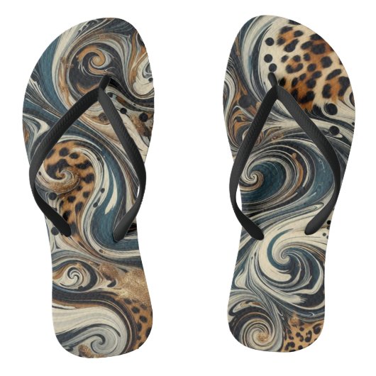 Dierprint en Swirl Flip Flops (Voetbed)