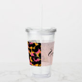 Dierprint Glitter Monogram Naam     Acryl Drinkbeker (Rechts)