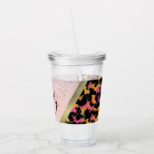 Dierprint Glitter Monogram Naam     Acryl Drinkbeker (Links)