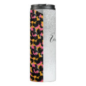 Dierprint Glitter Monogram Naam Thermisch T Thermosbeker (Achterkant)