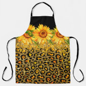 Dierprint glitters en zonnebloemen schort (Voorkant)