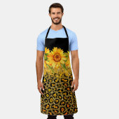Dierprint glitters en zonnebloemen schort (Gedragen)