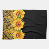 Dierprint glitters en zonnebloemen theedoek (Horizontaal)
