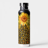 Dierprint glitters en zonnebloemen waterfles (Links)