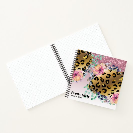 Dierprint Goud Glitter Tekening Niet Pretty Girly Notitieboek (Binnen)