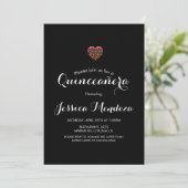 Dierprint Hart Quinceañera Zoete 16 Uitnodiging (Staand voorkant)