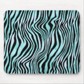 Dierprint Helle Blauwe Zebrahuid Turkoois Muismat (Voorkant)