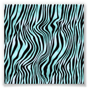 Dierprint Helle Blauwe Zebrahuid Turquoise Foto Afdruk