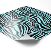 Dierprint Helle Blauwe Zebrahuid Turquoise Foto Afdruk (Hoek)