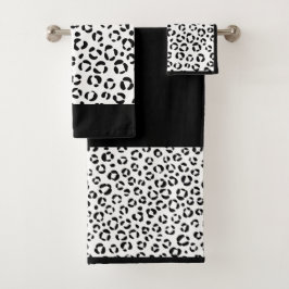 Dierprint in zwart-wit bad handdoek