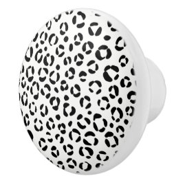 Dierprint in zwart-wit keramische knop
