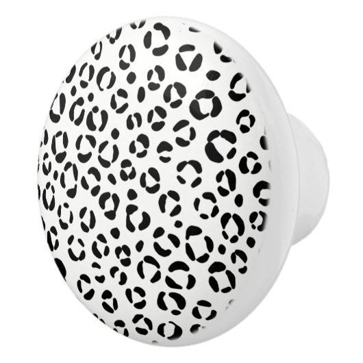 Dierprint in zwart-wit keramische knop (Rechts)