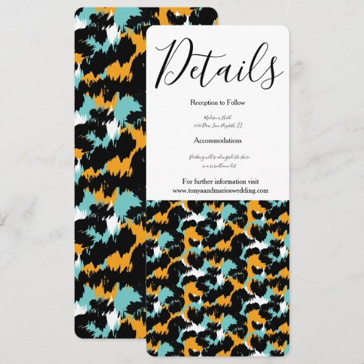 Dierprint Kattenbruiloft Kaart (Voorkant / Achterkant)