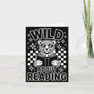 Dierprint lees een boek karakter kinderen dol op kaart