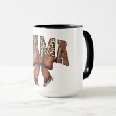 Dierprint MAMA-lettering met bruine strik Mok (Voorkant rechts)