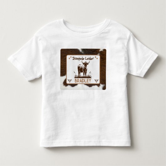 Dierprint Veestampede Bruin Kinder Shirts (Voorkant)