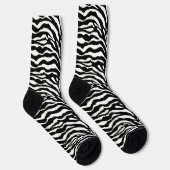 Dierprint, zebra in zwart en wit sokken (Rechts)