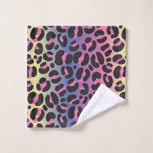 Dierprintpatroon met regenboogluipaard bad handdoek (Wasdoekje)