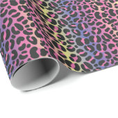 Dierprintpatroon met regenboogluipaard cadeaupapier (Rol Hoek)