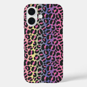 Dierprintpatroon met regenboogluipaard iPhone 16 hoesje