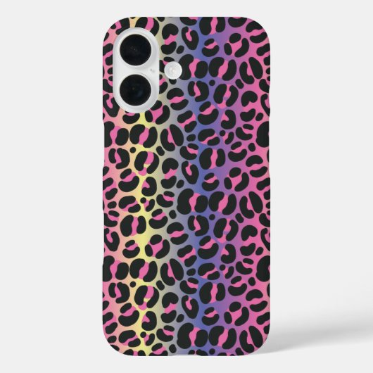 Dierprintpatroon met regenboogluipaard Case-Mate iPhone case (Achterkant)