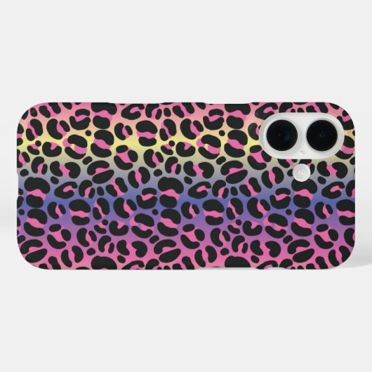 Dierprintpatroon met regenboogluipaard Case-Mate iPhone case (Achterkant (horizontaal))