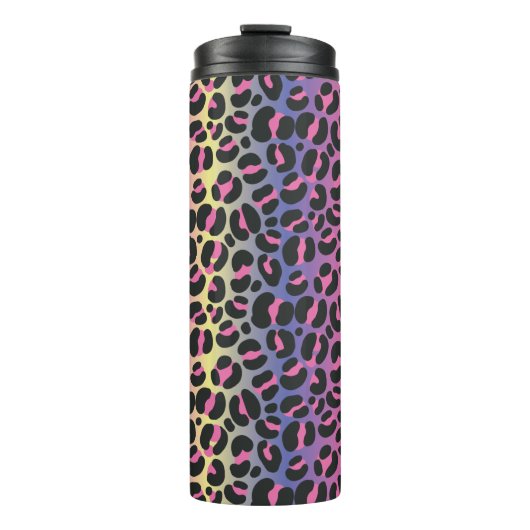 Dierprintpatroon met regenboogluipaard thermosbeker (Voorkant)