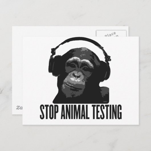 dierproeven stoppen briefkaart (Voorkant / Achterkant)