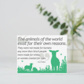 Dierrechten - Alice Walker citeert ontwerp Briefkaart (Staand voorkant)