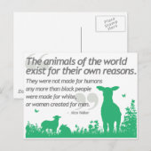 Dierrechten - Alice Walker citeert ontwerp Briefkaart (Voorkant / Achterkant)