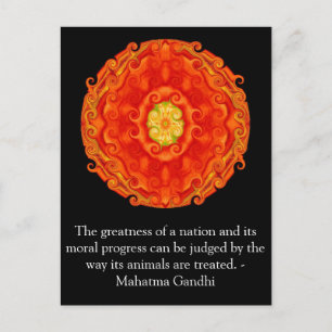dierrechtenquote - Mahatma Gandhi Briefkaart
