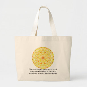 dierrechtenquote - Mahatma Gandhi Grote Tote Bag