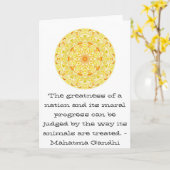 dierrechtenquote - Mahatma Gandhi Kaart (Gele Bloem)