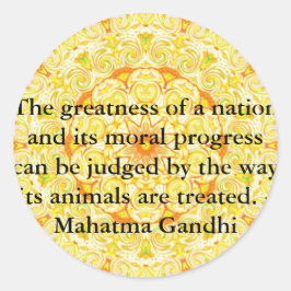 dierrechtenquote - Mahatma Gandhi Ronde Sticker
