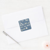 Dierscènes en speelkatten vierkante sticker (Envelop)