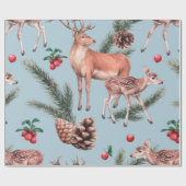 dierschets schema met hertendenpijnbomen en twi cadeaupapier (Vlak)