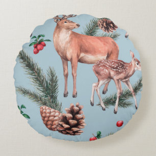dierschets schema met hertendenpijnbomen en twi rond kussen