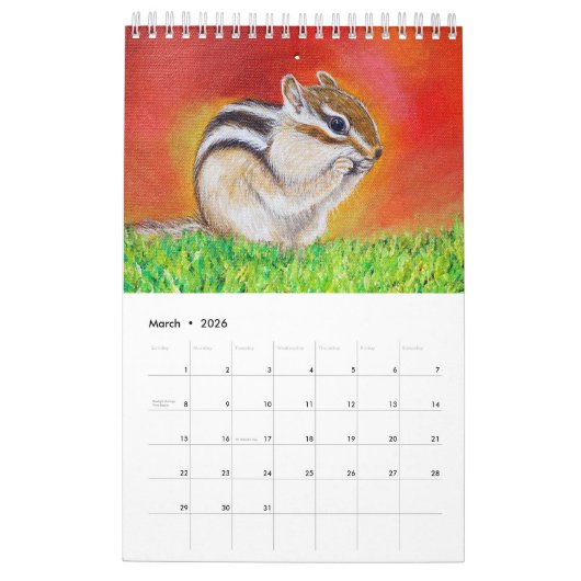 Dierschilderijen van Kirsten Sneath Kalender (Mar 2026)