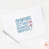 dierschrobben en rubberhandschoenen ronde sticker (Envelop)